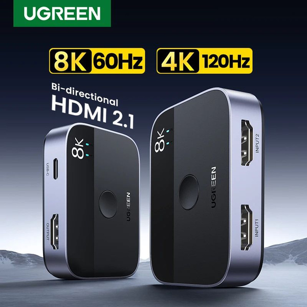 Переключатель HDMI 2.1 на 2 входа и 1 выход / UGREEN 8K@60Hz Switch ...