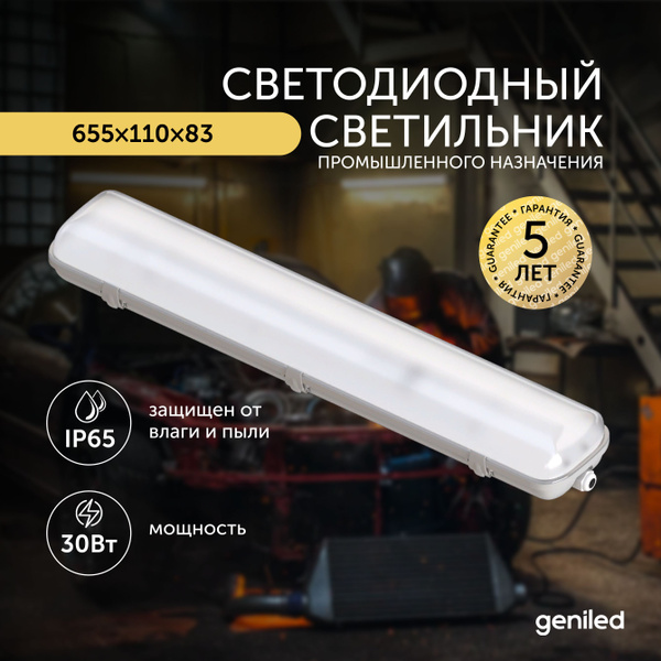 Светильник светодиодный пылевлагозащитный ЛСП ДСП 30 Вт 3000К - купить ...