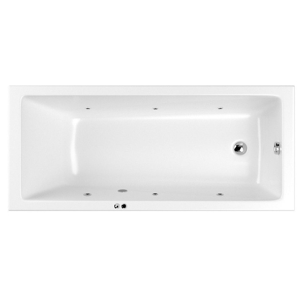 Акриловая ванна WHITECROSS Wave 150x70 с гидромассажем SOFT (хром ...