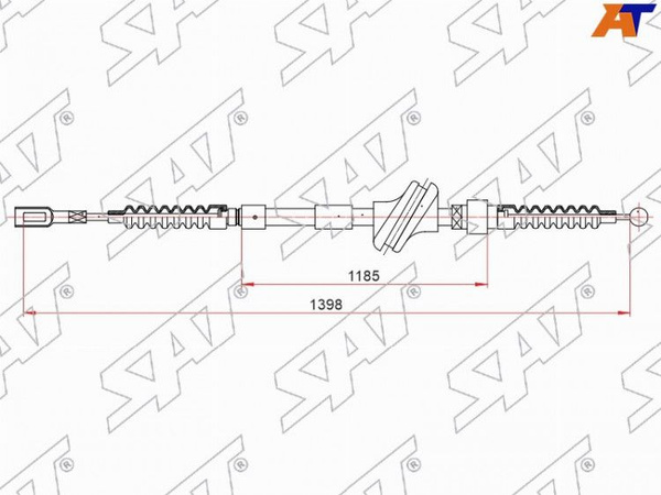 Трос ручного тормоза VW CADDY RH/LH 04-10