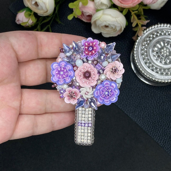 Брошь ручной работы \"Букет\", цветы, бижутерия, украшение, брошь из ...