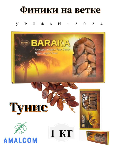Финики на ветке 1кг новый урожай - Baraka - Барака - купить с доставкой ...