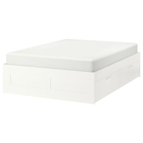 Кровать двуспальная 180х200 ИКЕА БРИМНЭС (IKEA BRIMNES) белый ...