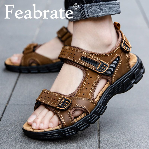 Сандалии Мужской Feabrate коричневый, размер 44 Breathable Без каблука ...