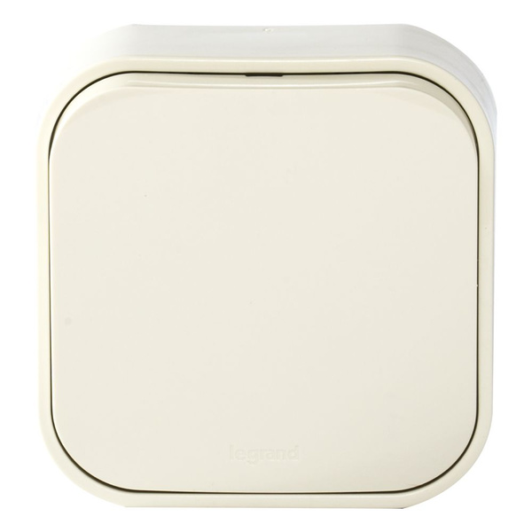 Переключатель накладной Legrand Quteo 1 клавиша, цвет слоновая кость ...