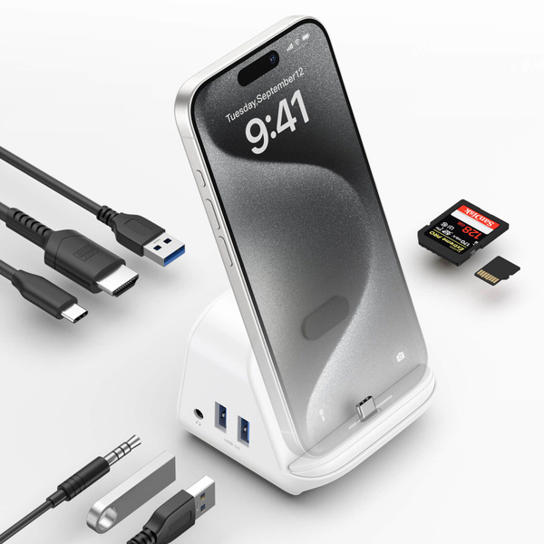 Док-станция JSAUX 8 В 1 USB-C с держателем для телефона - купить по ...