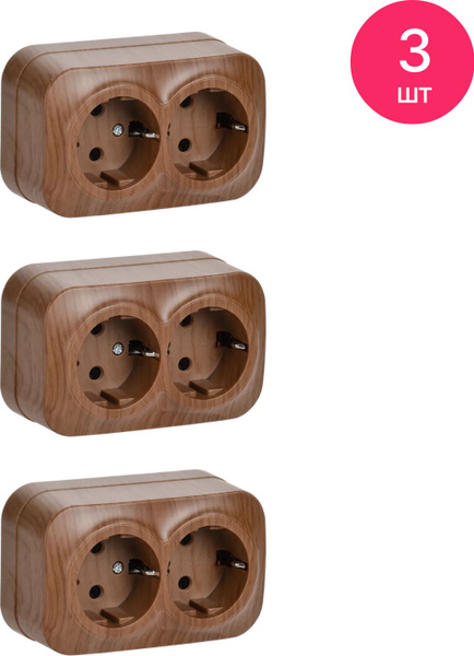 Розетка силовая штепсельная IEK / ИЭК Glory РС22-3-ХД ОП, 16А 250В IP20 ...