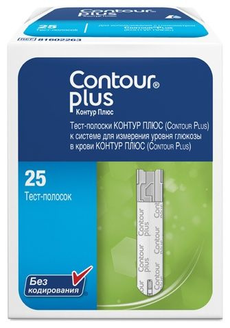 Contour 25 тест-полоски для глюкометра - купить с доставкой по выгодным ...