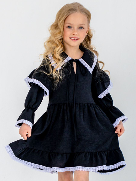 Платье школьное для девочки черное, Девочки, На любой сезон, размер 140 ...