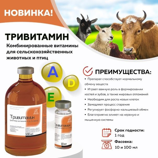 Тривитамин инъекционный 100 мл - купить с доставкой по выгодным ценам в ...