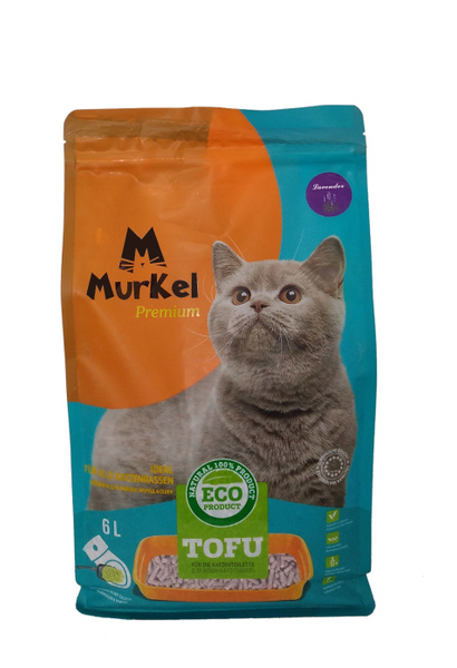 Наполнитель для кошек комкующийся соевый Murkel Тофу Лаванда, 6л / 2 ...
