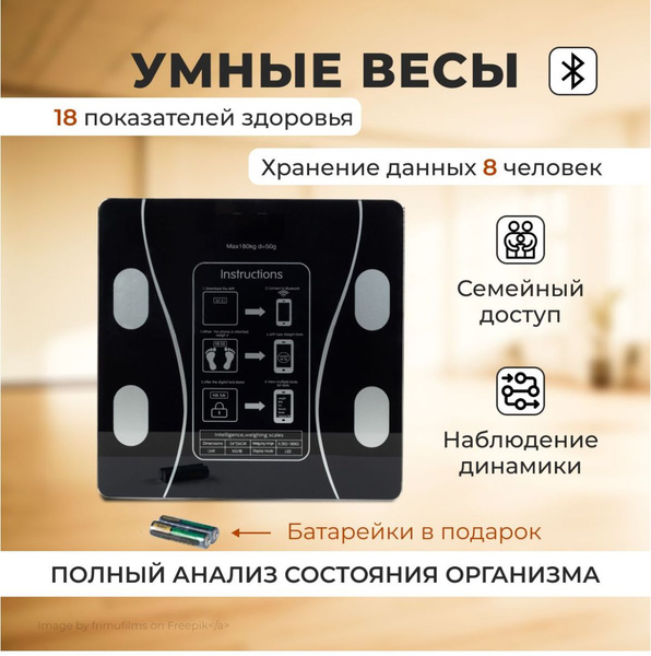 Напольные весы Весы напольные умные электронные, черный купить по ...