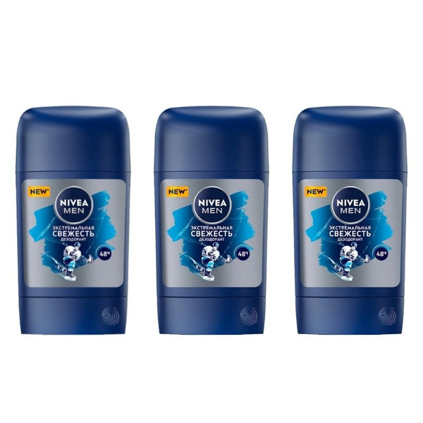 Nivea Дезодорант-Стик мужской, Экстремальная свежесть, 40 мл., 3 шт ...