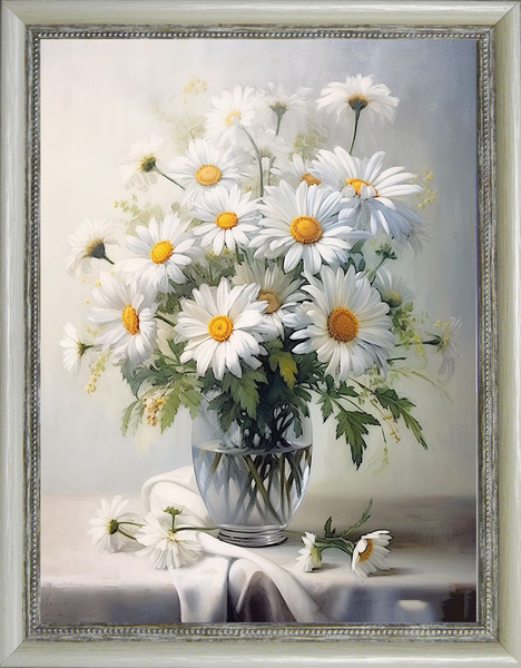 Букет ромашек. Картина в раме 30х40. купить c доставкой на OZON по ...
