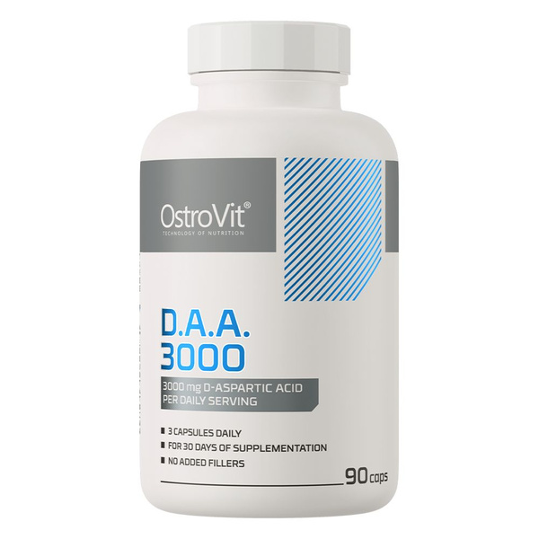 D-аспарагиновая кислота 3000 мг 90 капсул. D.A.A Ostrovit / Спортивное ...