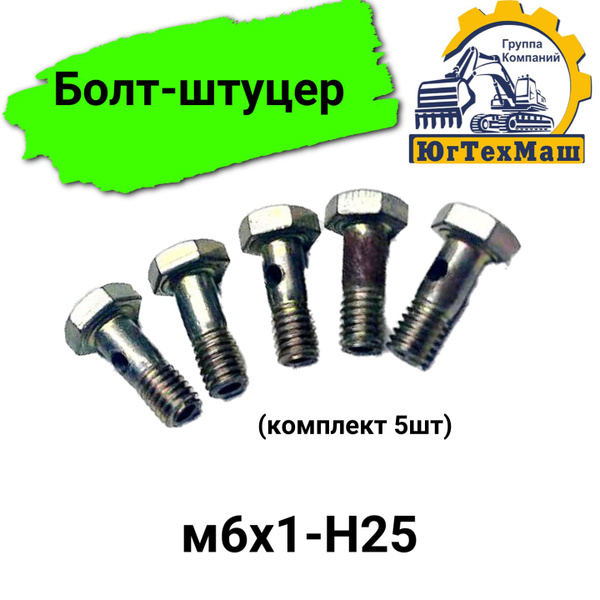 Болт-штуцер м6х1-Н25 (комплект 5шт) - купить с доставкой по выгодным ...