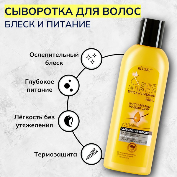 Витэкс Сыворотка для волос БЛЕСК И ПИТАНИЕ Масло для волос несмываемое ...