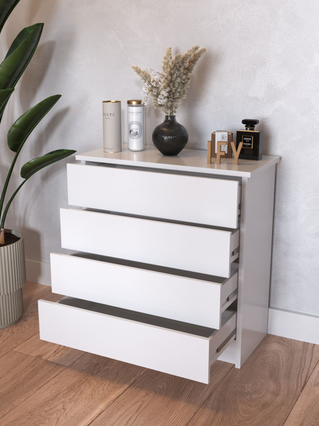 Комод IFY mebel широкий с 4 выдвижными ящиками, 68x32x75 см, 4 ящ ...