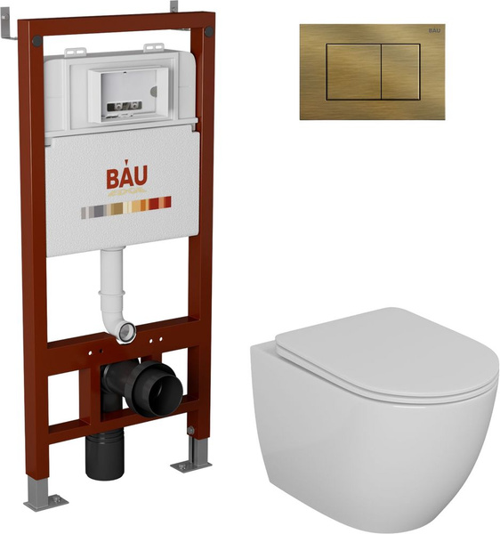 Характеристики Комплект Унитаз подвесной Bauedge Bau Dream безободковый ...