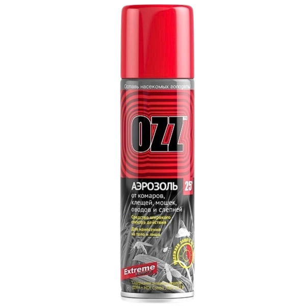 Средство от комаров и клещей OZZ EXTREME аэрозоль универсальный, 150 мл ...