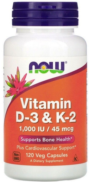 Витаминно-минеральный комплекс NOW Vitamin D-3 & K-2 1000 IU/45 MCG ...