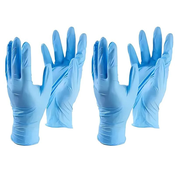 Nitrile Blue Перчатки нитриловые L, голубые, в коробке 100штук, 2уп ...