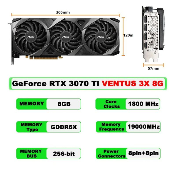 Видеокарта MSI GeForce RTX 3070 Ti, 8 ГБ - купить по низким ценам в ...