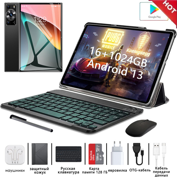 Характеристики Планшет 2024 NEW P60 Pro 10.1" 16+1024 Гб Android 14 ...
