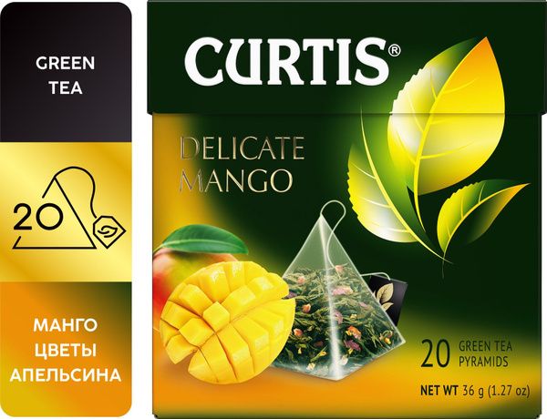 Чай в пирамидках зелёный Curtis Delicate Mango, 20 шт - купить с ...