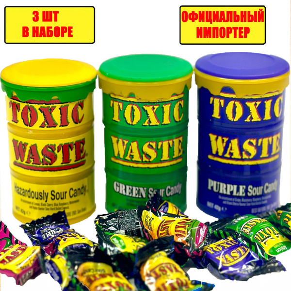 Супер кислые конфеты Toxic Waste набор 3шт купить на OZON по низкой ...