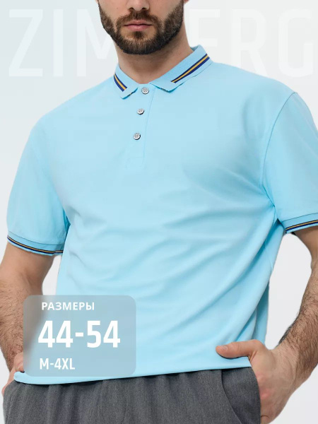 Поло ZIMBERG, размер 54, цвет розовый, хлопок 65;Полиэстер 35 - купить ...