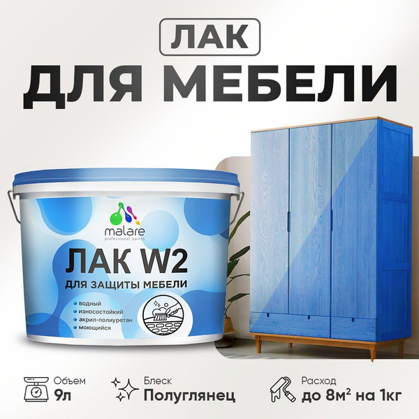 Моющийся лак для мебели Malare для кухонных фасадов, для дерева и ...