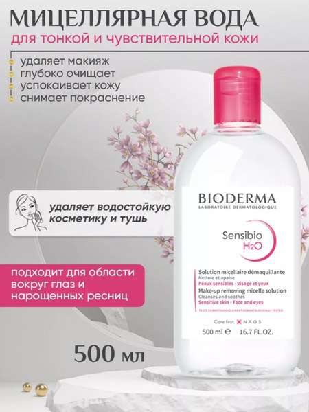 Bioderma Sensibio, мицеллярная вода для чувствительной кожи с помпой ...