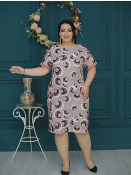 Платье льняное больших размеров/разм 60, Женский, Лето, размер 60 ...