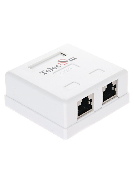 Розетка RJ-45 категория 5e, экранированная, белый, Telecom (TC-SB-2 ...
