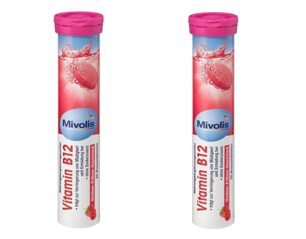 Mivolis Vitamin B12 Витамин B12 Растворимые таблетки со вкусом малины ...