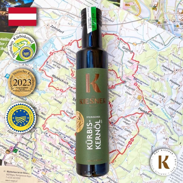 Нерафинированное штирийское фермерское тыквенное масло Kiesner 0.25л ...