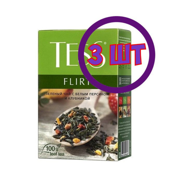 Чай зеленый листовой Tess Flirt (Тесс Флирт), 100 г (комплект 3 шт ...