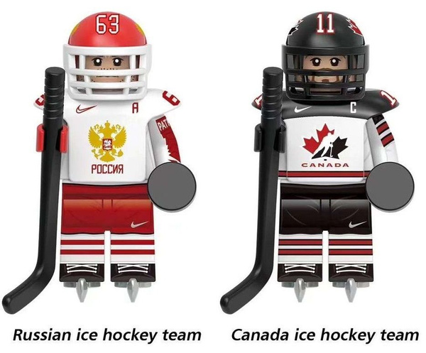 Набор минифигурок Хоккей НХЛ сборная России и Канады / NHL cовместимы с ...