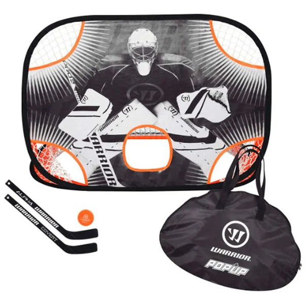 Набор для мини хоккея Warrior Mini PopUpNet Kit, мяч, 2 клюшки, ворота ...