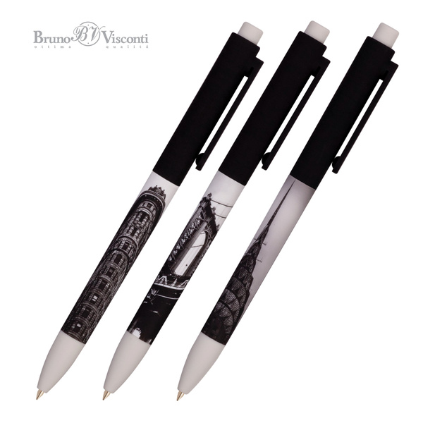 Ручка шариковая синяя Bruno Visconti "FunClick. New York" 2 шт., 0.7 мм ...