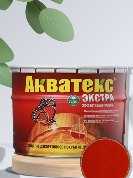 "Акватекс Экстра" защитно-декоративное покрытие для дерева, объем 9л ...