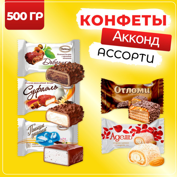 Конфеты ассорти набор, Акконд, 500 гр - купить с доставкой по выгодным ...