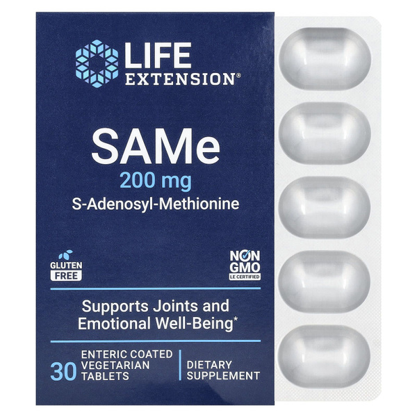 Life Extension S-аденозилметионин, SAMe 200 мг 30 таблеток - купить с ...