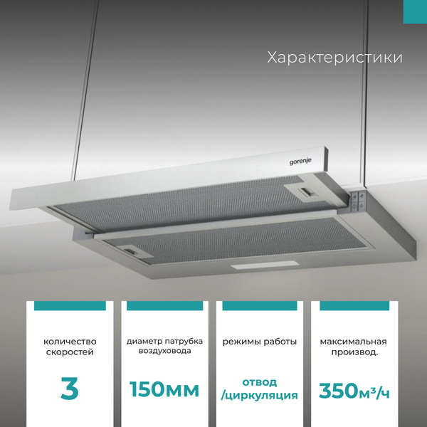 Встраиваемая вытяжка Gorenje TH 62E3X купить по низкой цене: отзывы ...