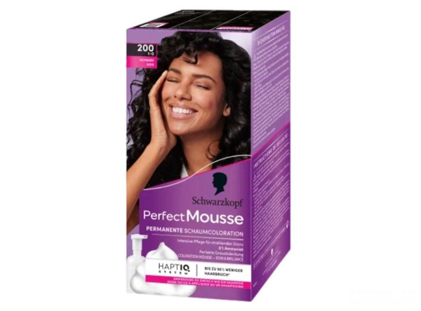 Schwarzkopf Perfect Mousse Краска-мусс для волос, тон 200 Черный ...