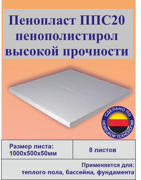 Утеплитель ПЕНОПЛАСТ для фундамента, бассейна, теплого пола ППС-20 ...