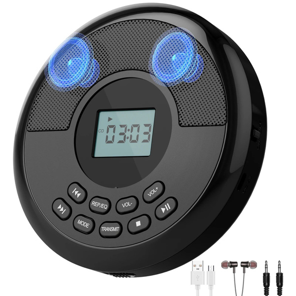 Портативный проигрыватель компакт-дисков с Bluetooth, перезаряжаемый ...