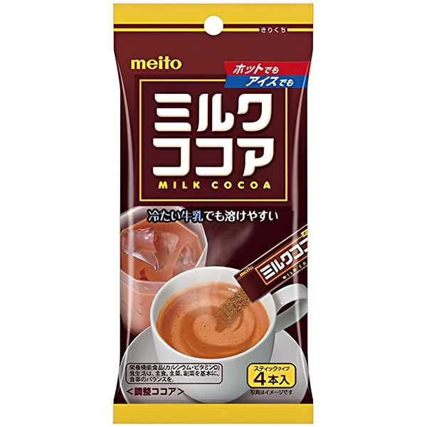 Растворимое какао Meito с молоком и сахаром (4 стика в упаковке), 48г ...