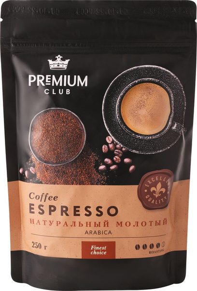 Кофе молотый PREMIUM CLUB Espresso, 250г купить на OZON по низкой цене ...